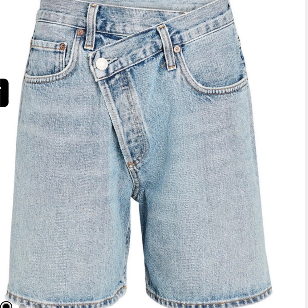 AGOLDE
Criss Cross Upsized Denim Shorts,